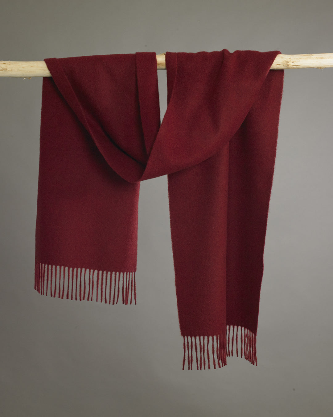 Wine Red Wide Cashmere Scarf