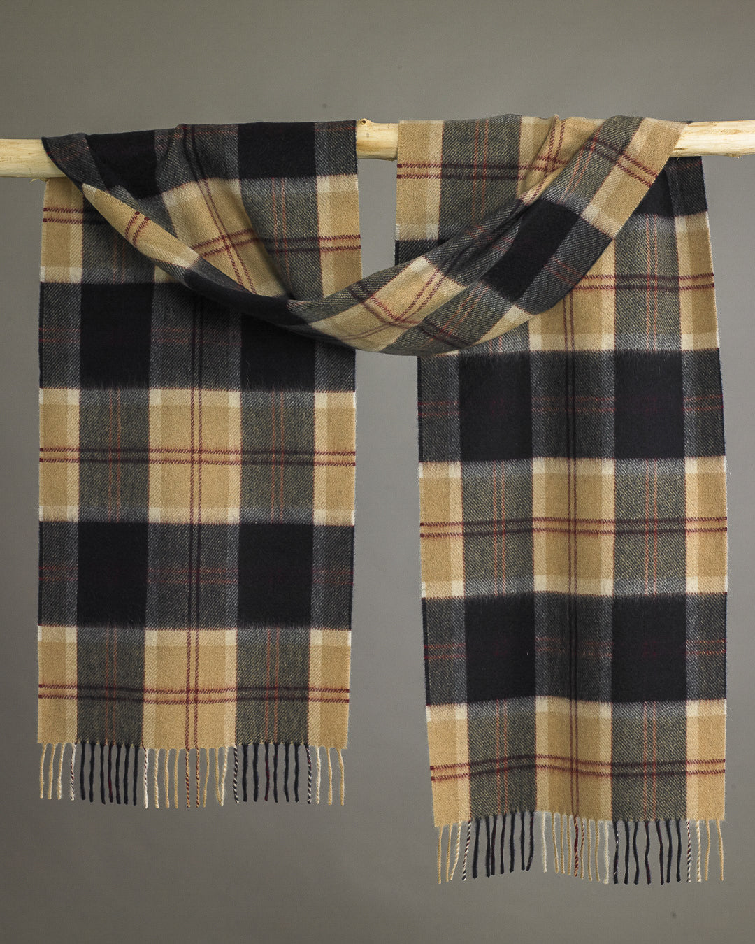 Camel Bannockbane Wide Cashmere Scarf