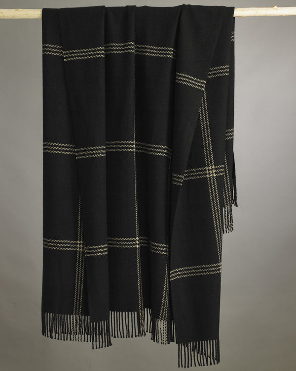 Cove Lambswool Blanket Black