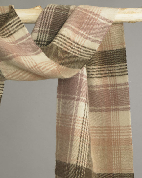 Natural Check Cashmere Scarf