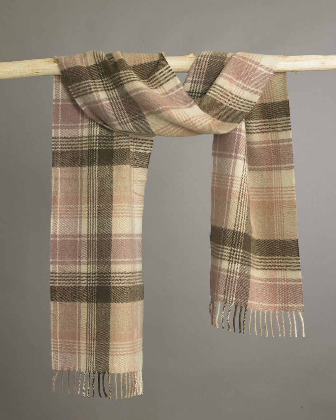 Natural Check Cashmere Scarf