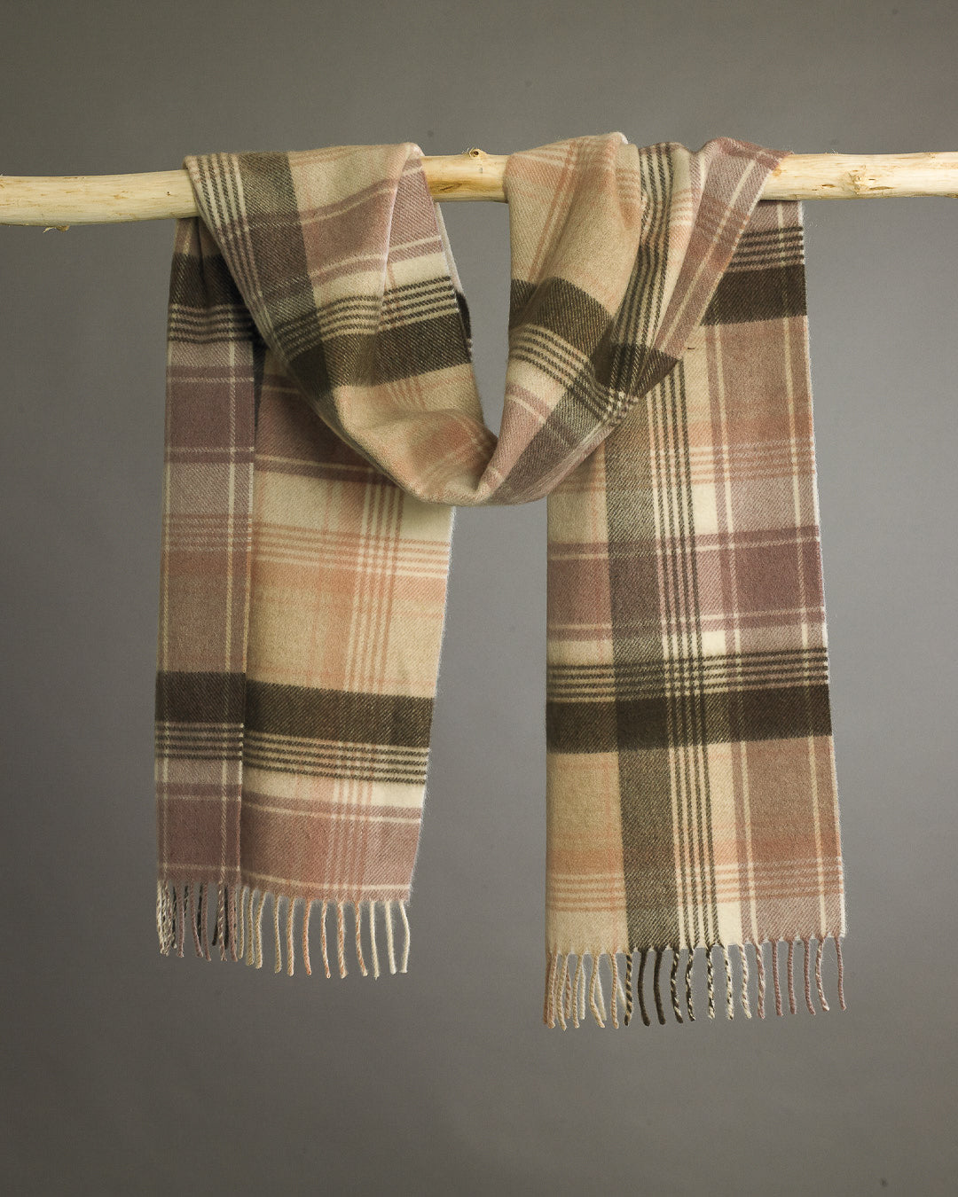 Brown Stewart Wide Cashmere Scarf