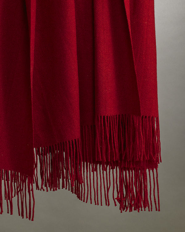 Yetholm Lambswool Blanket Red