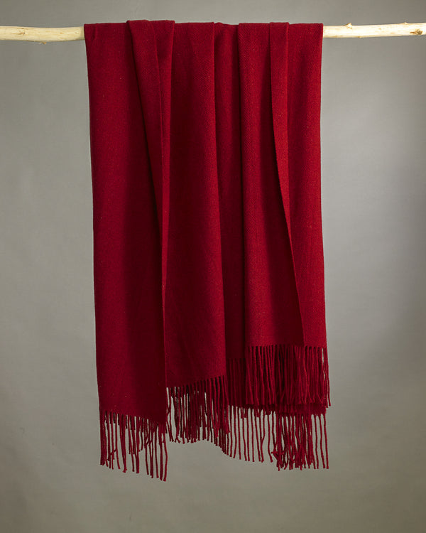 Yetholm Lambswool Blanket Red