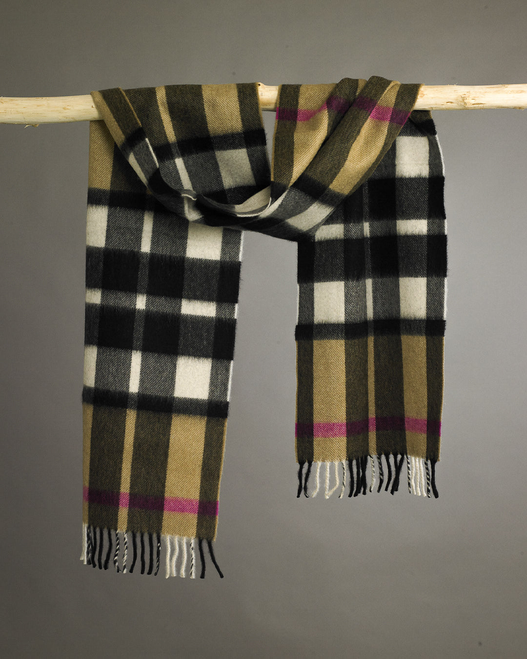 Pink Camel Exploded Thomson Tartan Cashmere Scarf