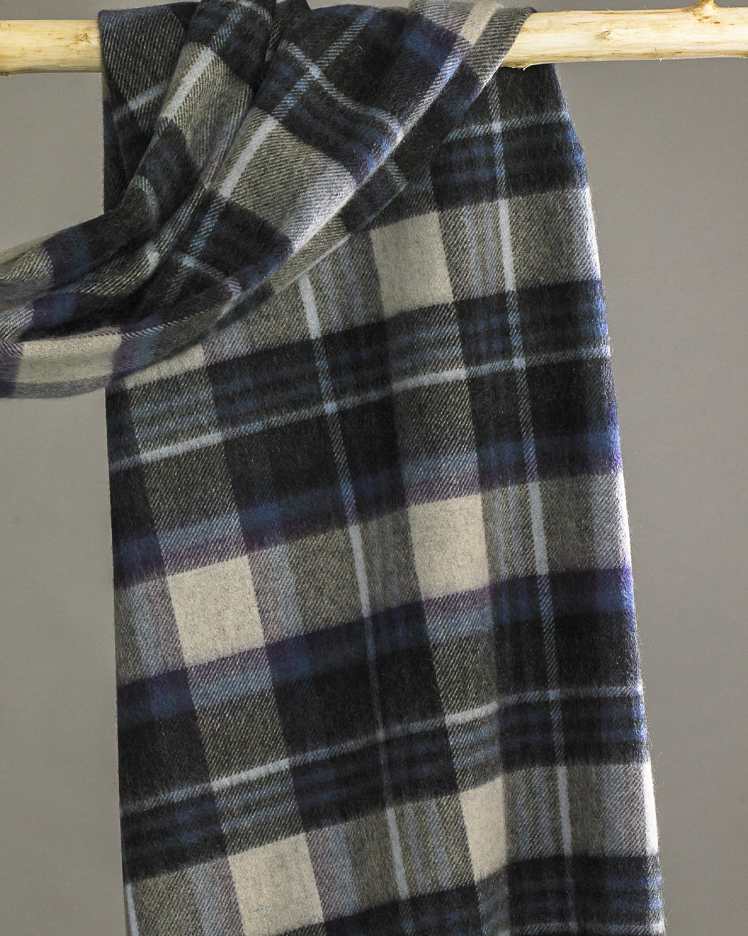 Black Plaid Cashmere Stole