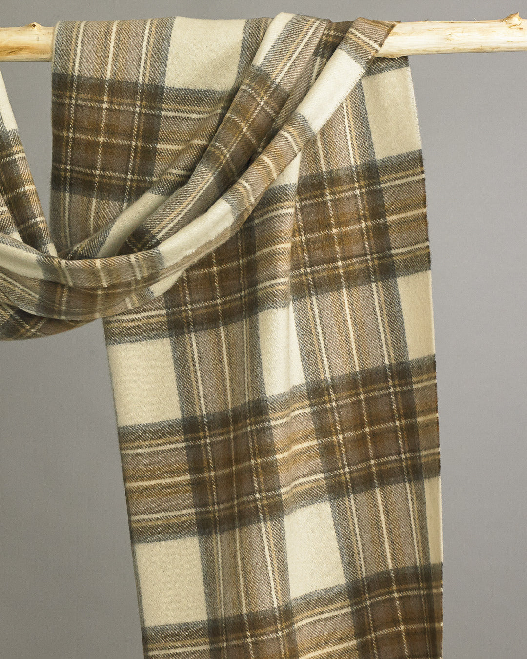 Fudge Plaid Cashmere Stole