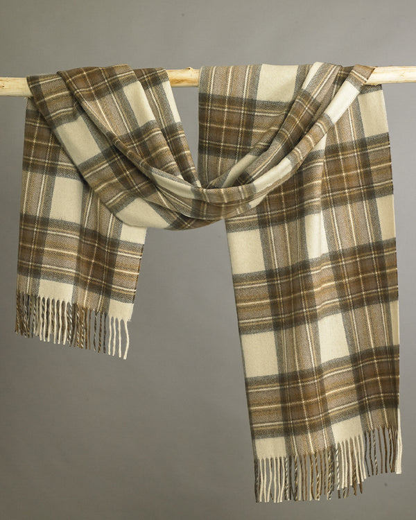 Fudge Plaid Cashmere Stole