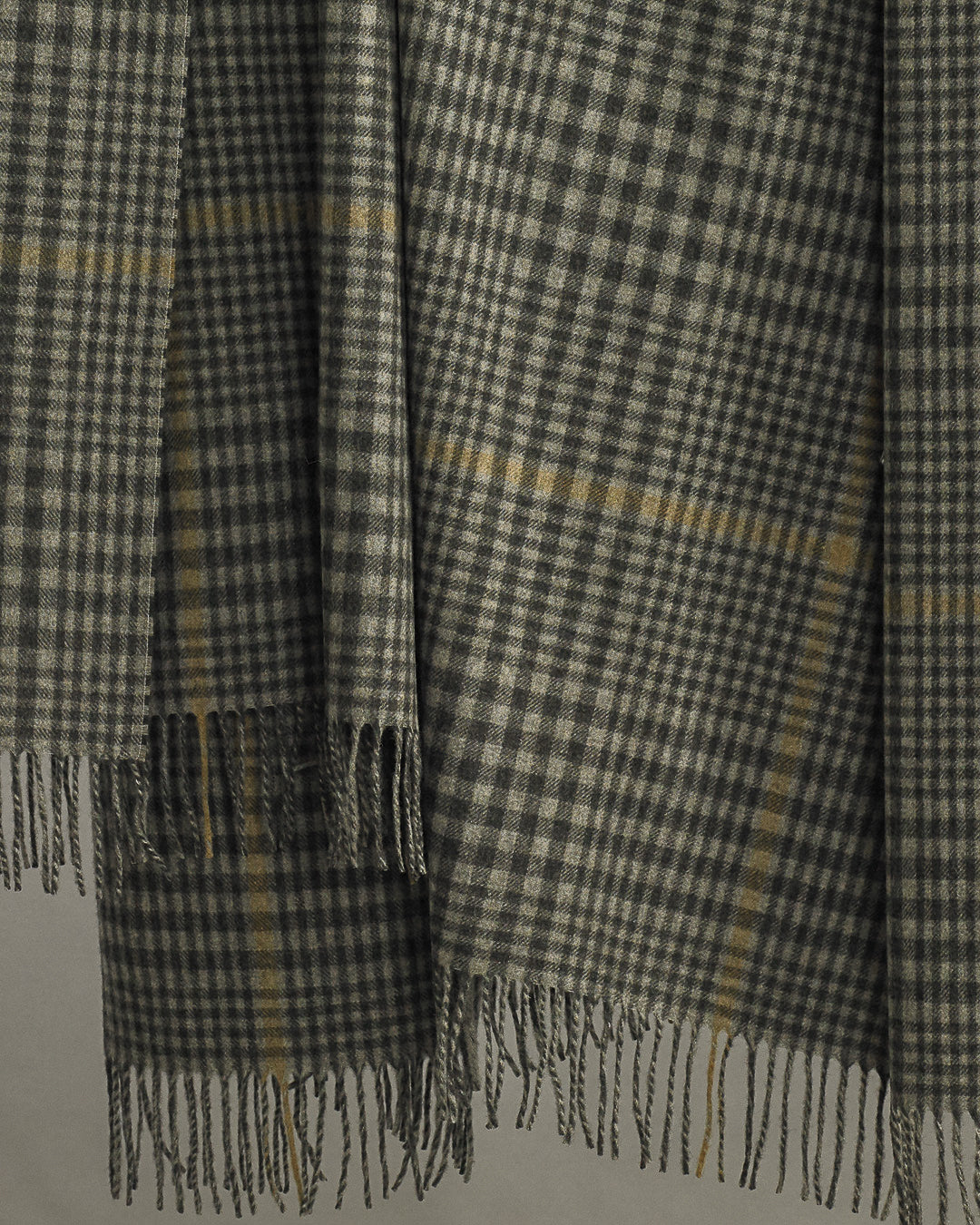 Stobo Check Lambswool Blanket Grey