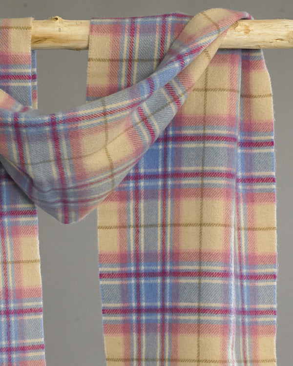 Frothy Pink x Black Checked Cashmere Scarf