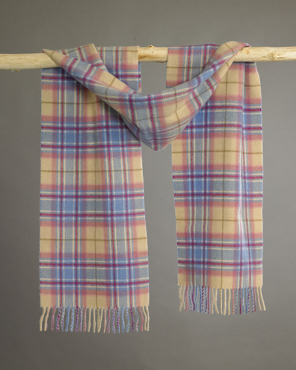 Frothy Pink x Black Checked Cashmere Scarf