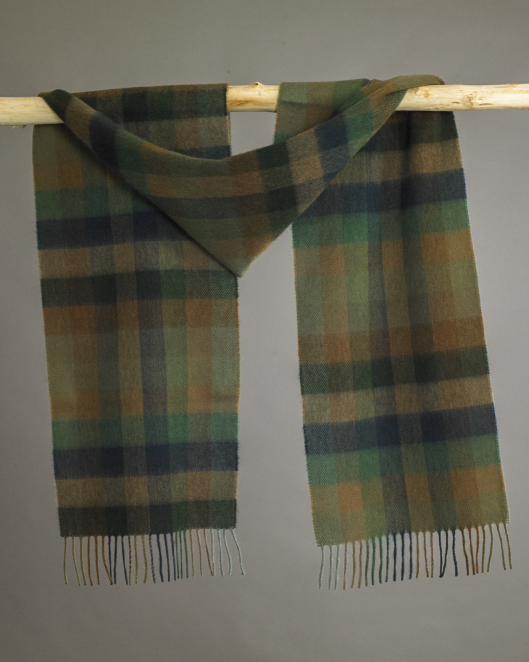 Blue x Green X Beige House Check Cashmere Scarf