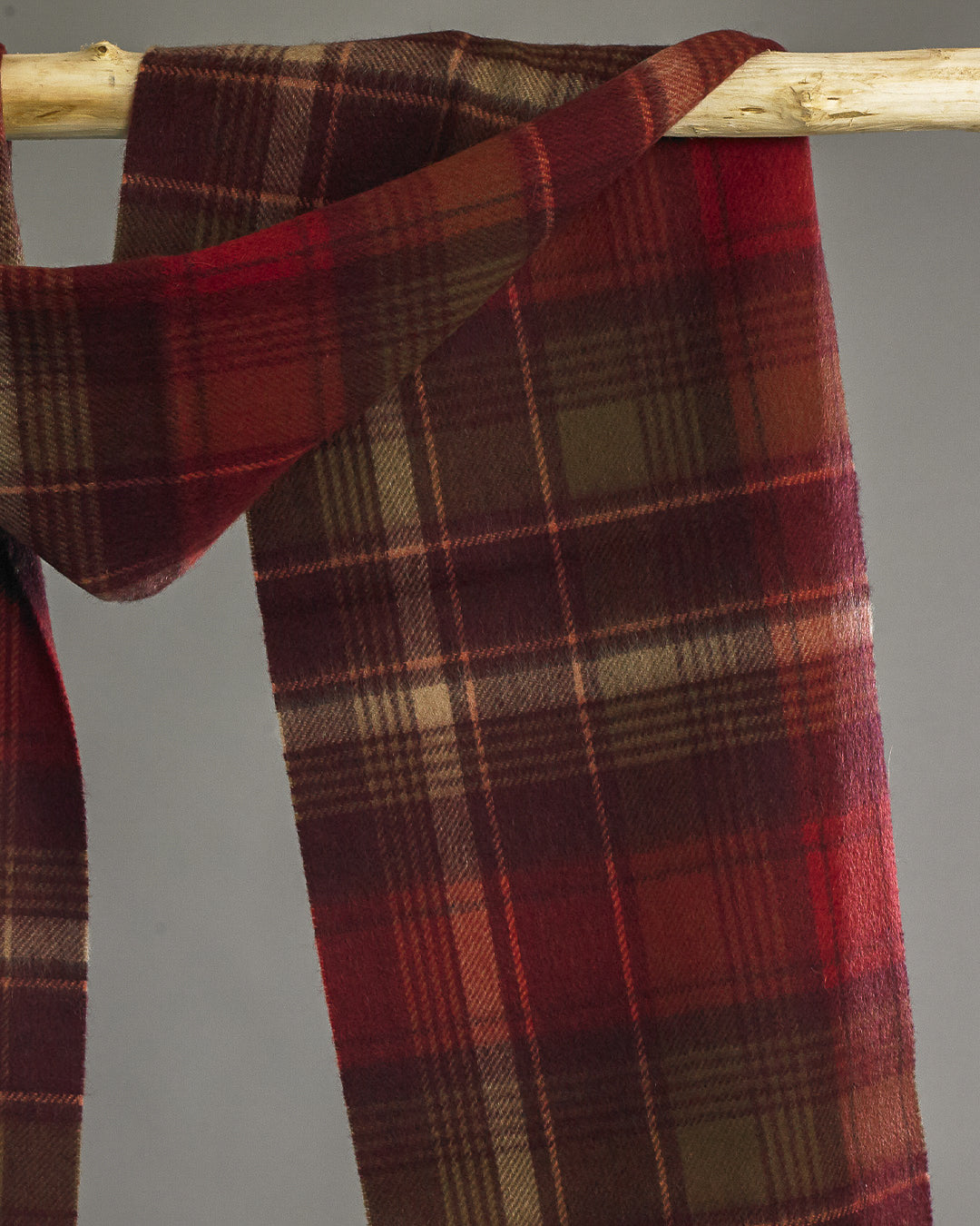 Red Modern Tartan Cashmere Scarf