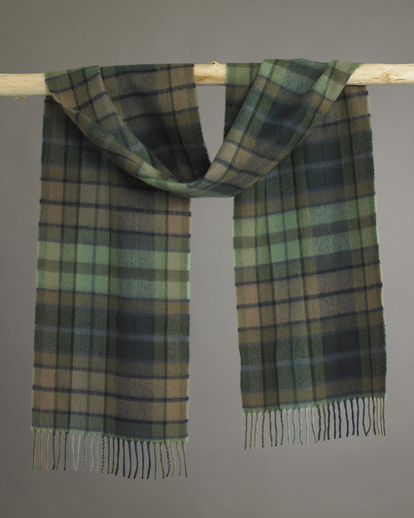 Green x Brown Tartan Cashmere Scarf