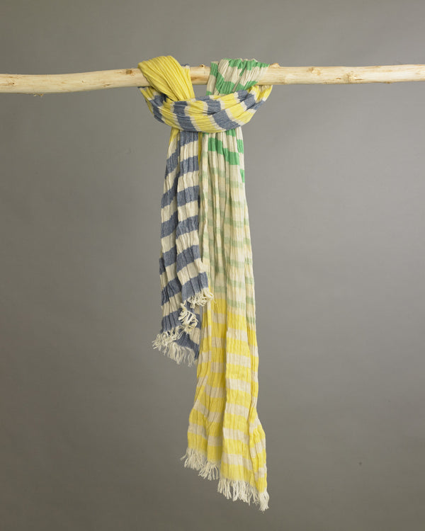 Green x Yellow x Blue Featherweight Stripe Stole