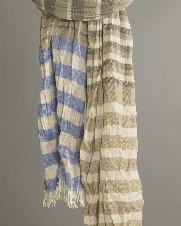 Blue x Cream x Beige Featherweight Stripe Stole