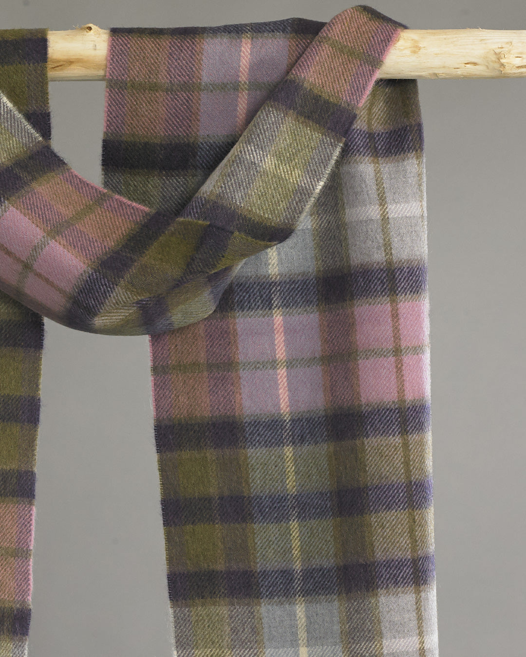 Green x Purple Tartan Cashmere Scarf