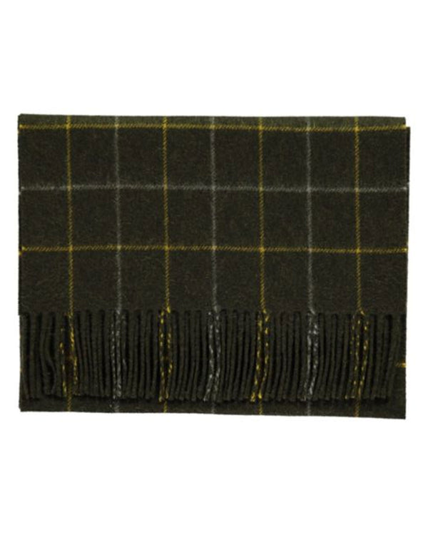 Joshua Ellis Loden Classic Tattersall Brushed Cashmere Scarf