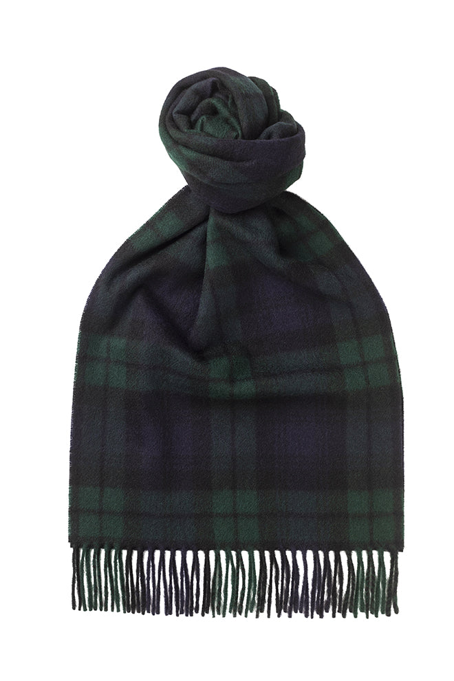 Joshua Ellis - Tartan Cashmere Scarf Blackwatch