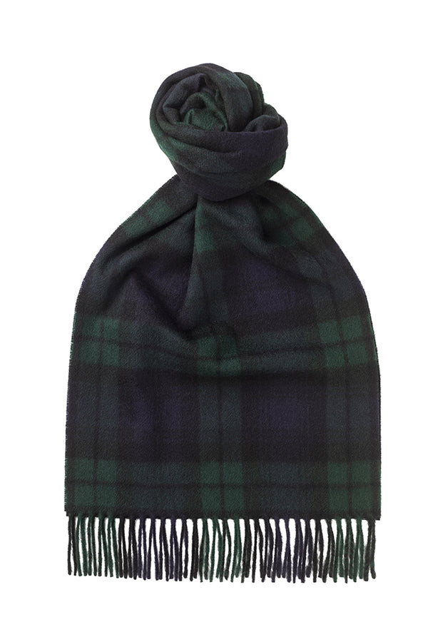 Joshua Ellis - Tartan Cashmere Scarf Blackwatch