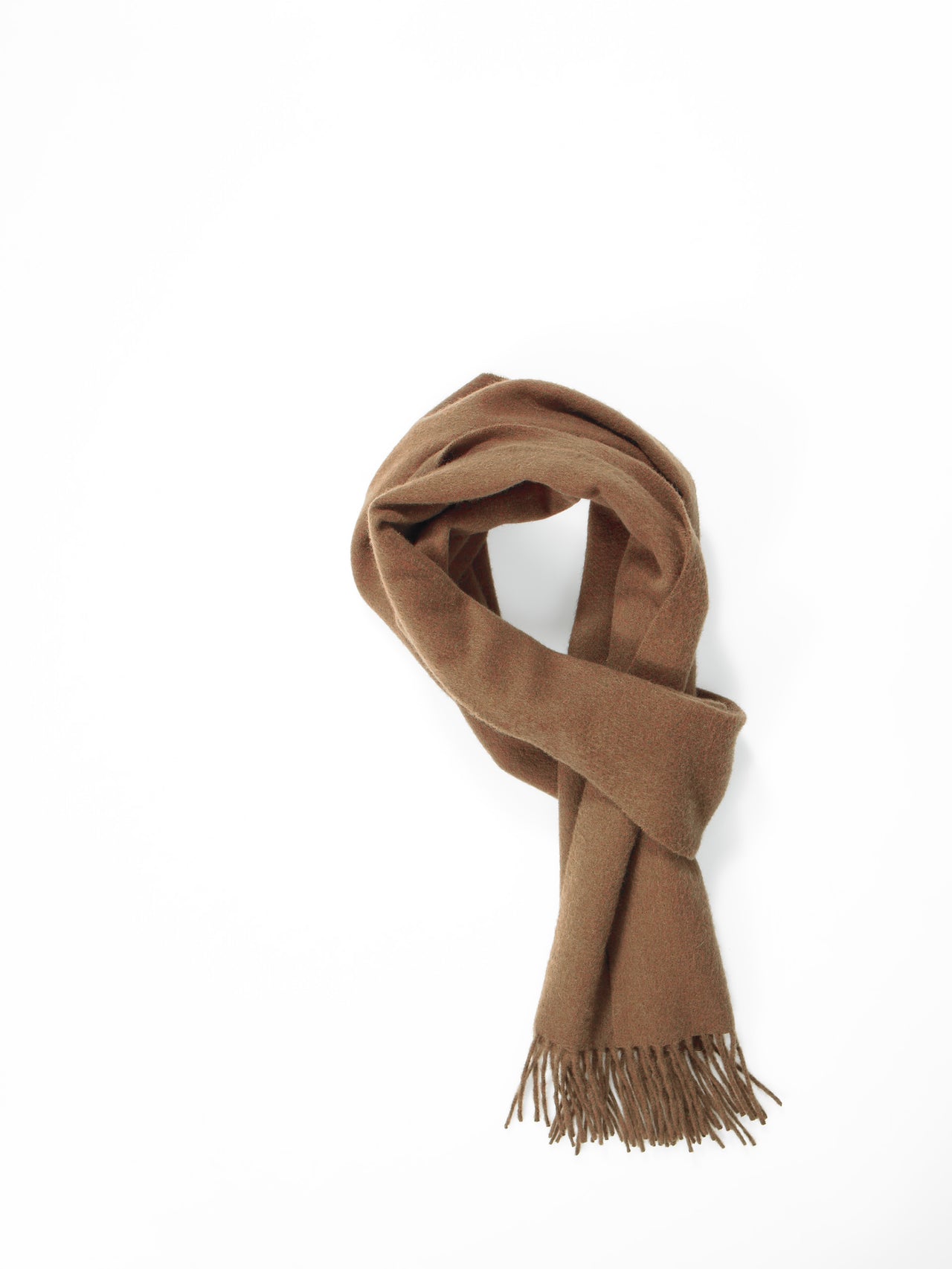 Joshua Ellis Toffee Classic Plain Brushed Scarf