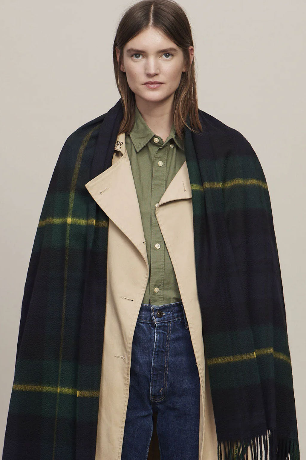 Joshua Ellis Green Classic Dress Gordon Cashmere Stole