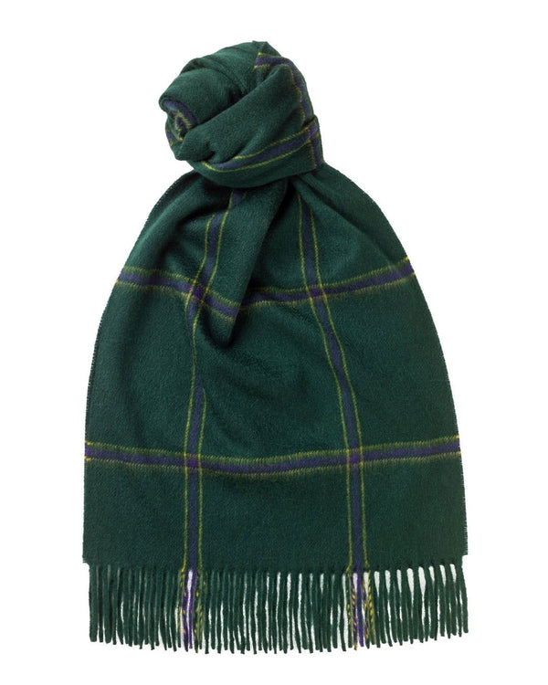 Joshua Ellis Outlet - Green Windowpane Scarf