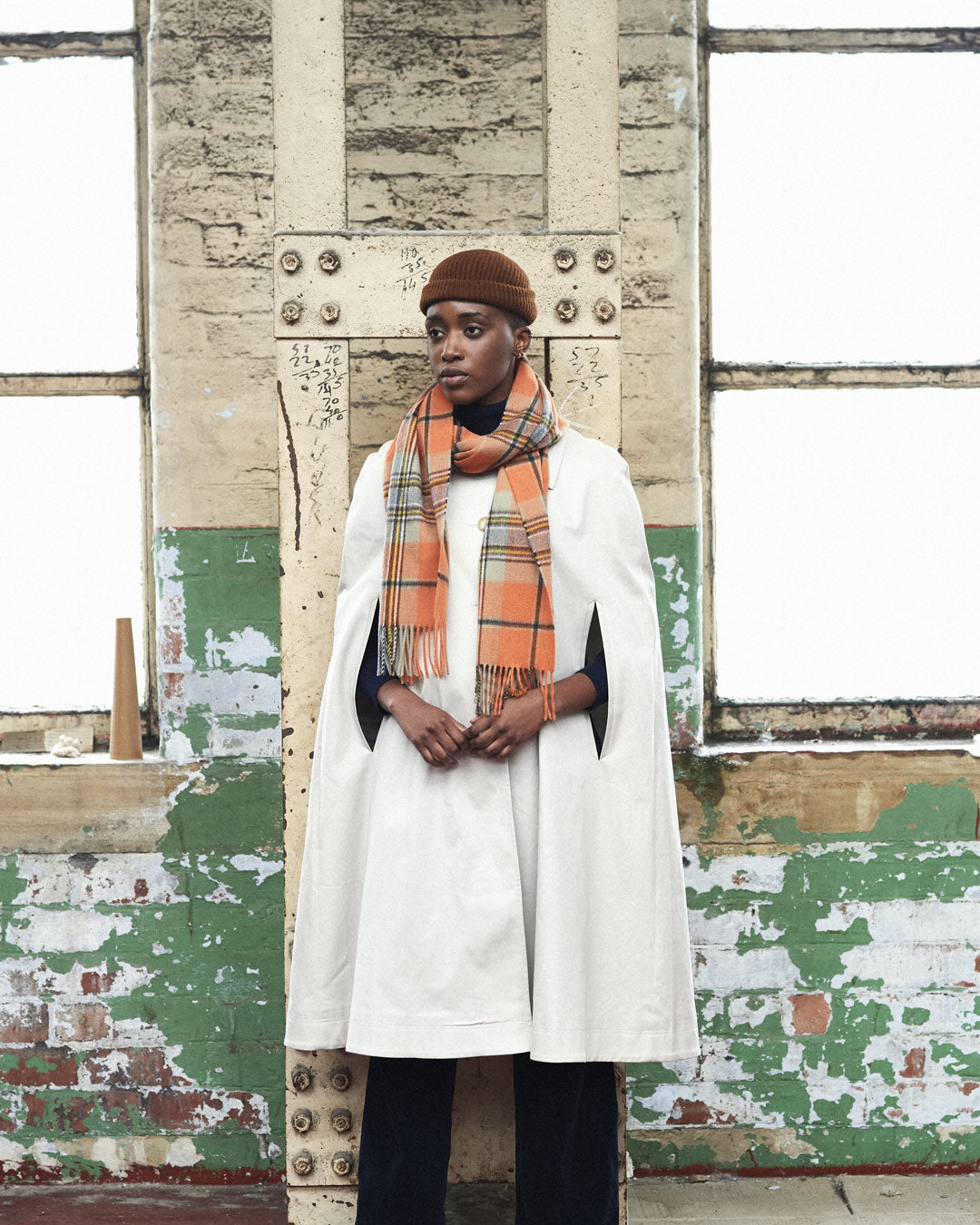 Joshua Ellis Outlet - Orange Classic Check Scarf