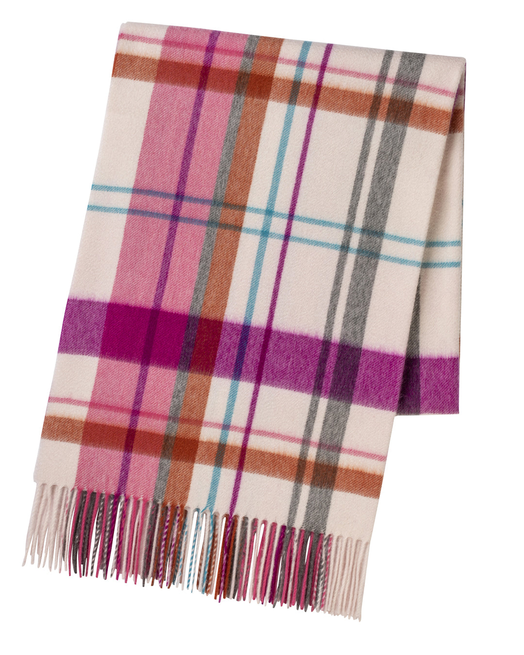 Joshua Ellis - Tweed Ripple Cashmere Stole Pink