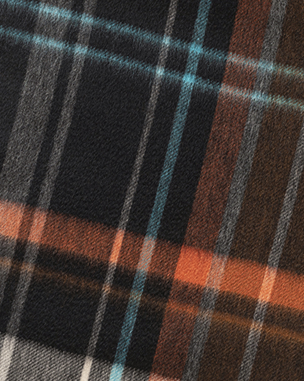 Joshua Ellis - Madras Check Cashmere Stole Black