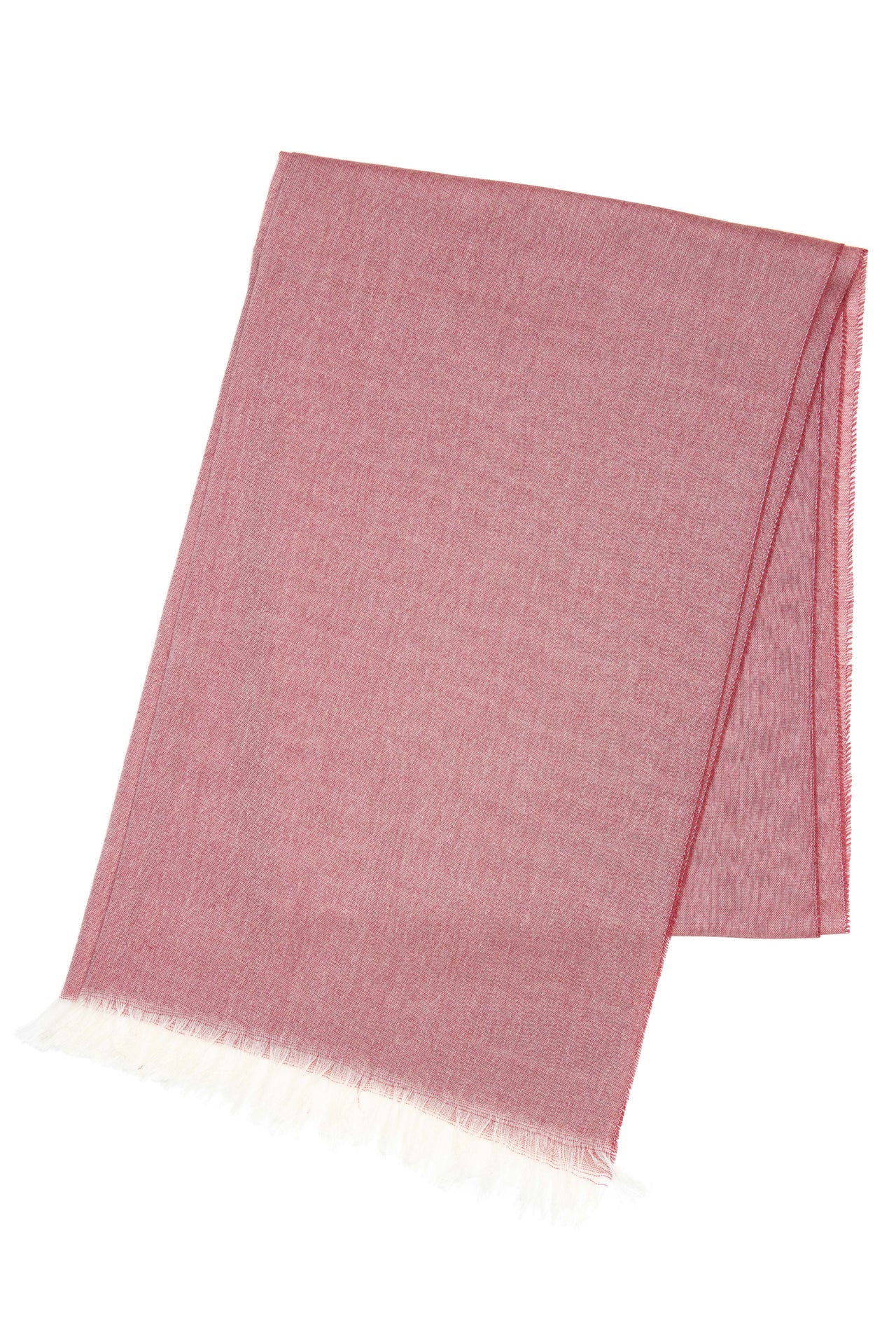 Joshua Ellis Lightweight Cashmere Stole Red X White