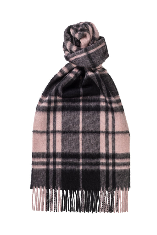 Borders Plaid Pink Cashmere Scarf product image