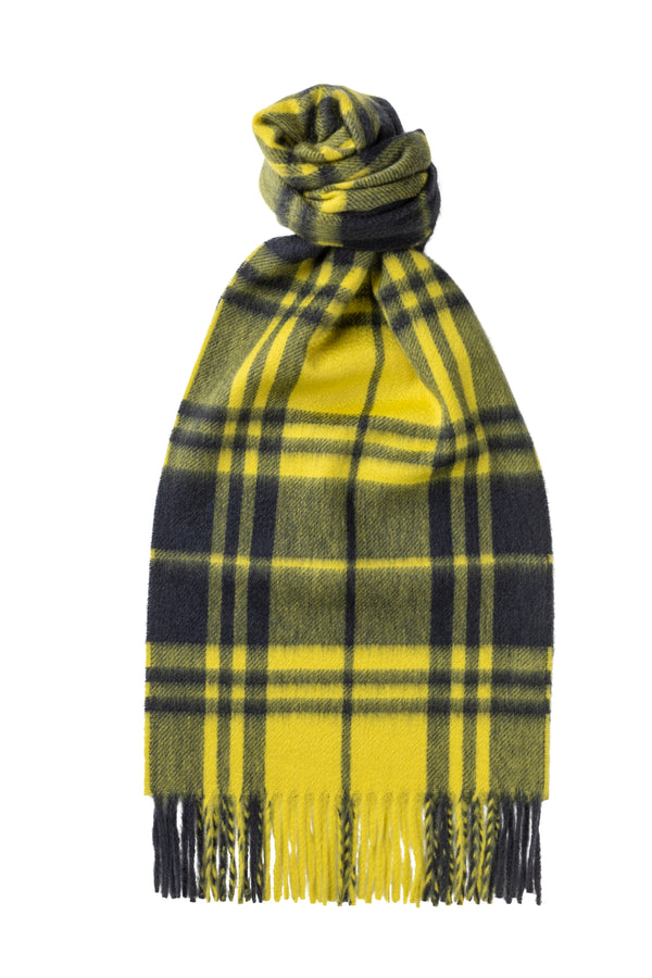 Borders Plaid Yellow Cashmere Scarf product image