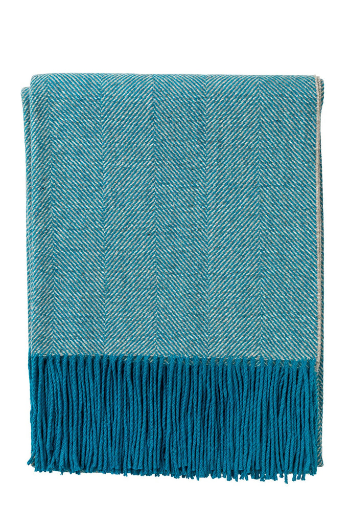 Ancrum Lambswool Blanket Blue