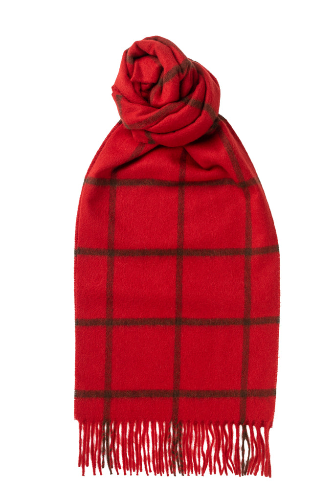 Windowpane Red Cashmere Scarf product image
