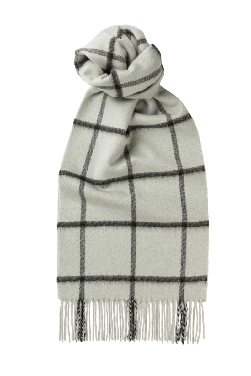 Windowpane Duck Egg Cashmere Scarf product image