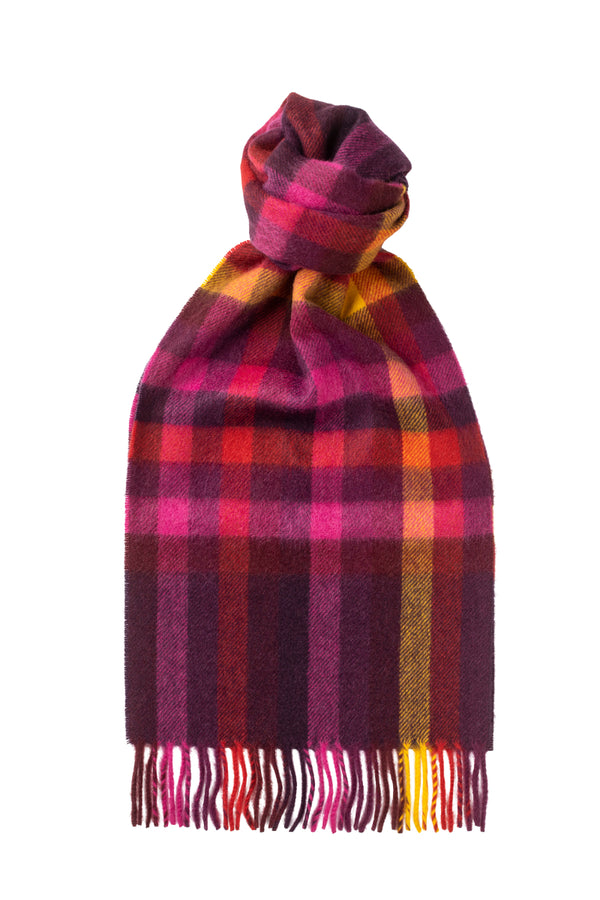 Eildon Check Pink Cashmere Scarf product image