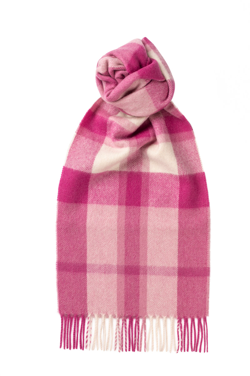 Spring Check Pink Cashmere Scarf product image