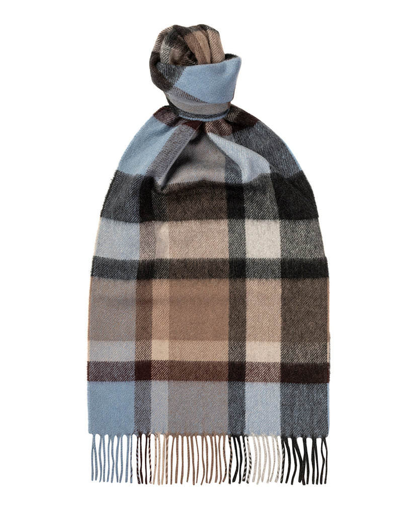 Picnic Blue Wide Cashmere Scarf