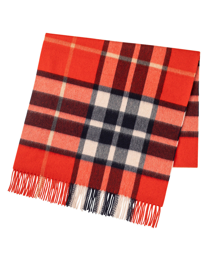 Red Thomson Tartan Cashmere Extra Wide Scarf